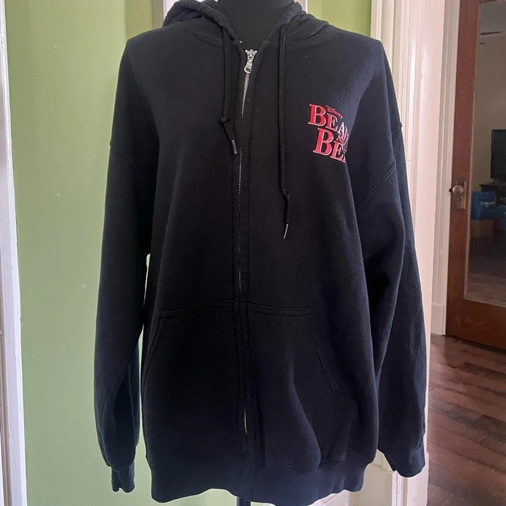 Vintage 90s Broadway musical Disney beauty and the beast tour zip up hoodie - Picture 4 of 8